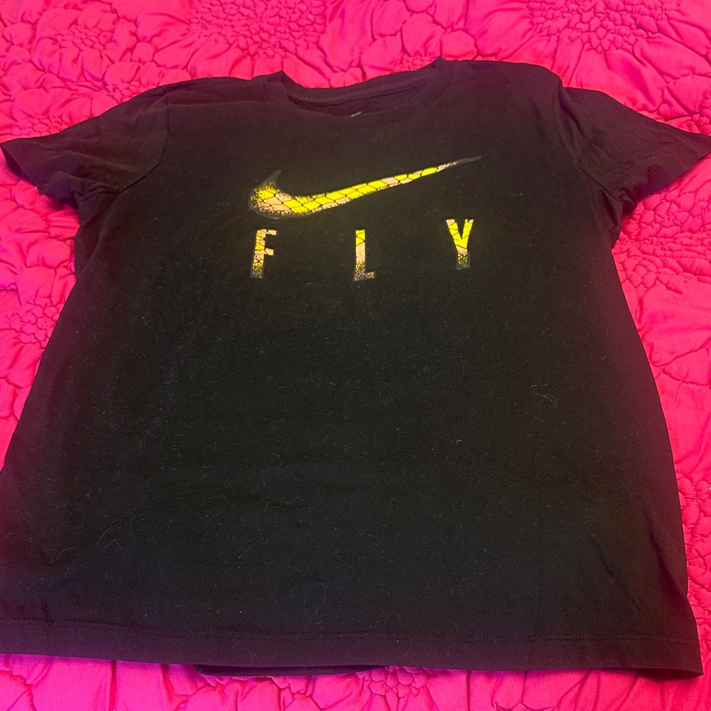 Nike Black Short Sleeve Tee with Yellow Gradient Swoosh